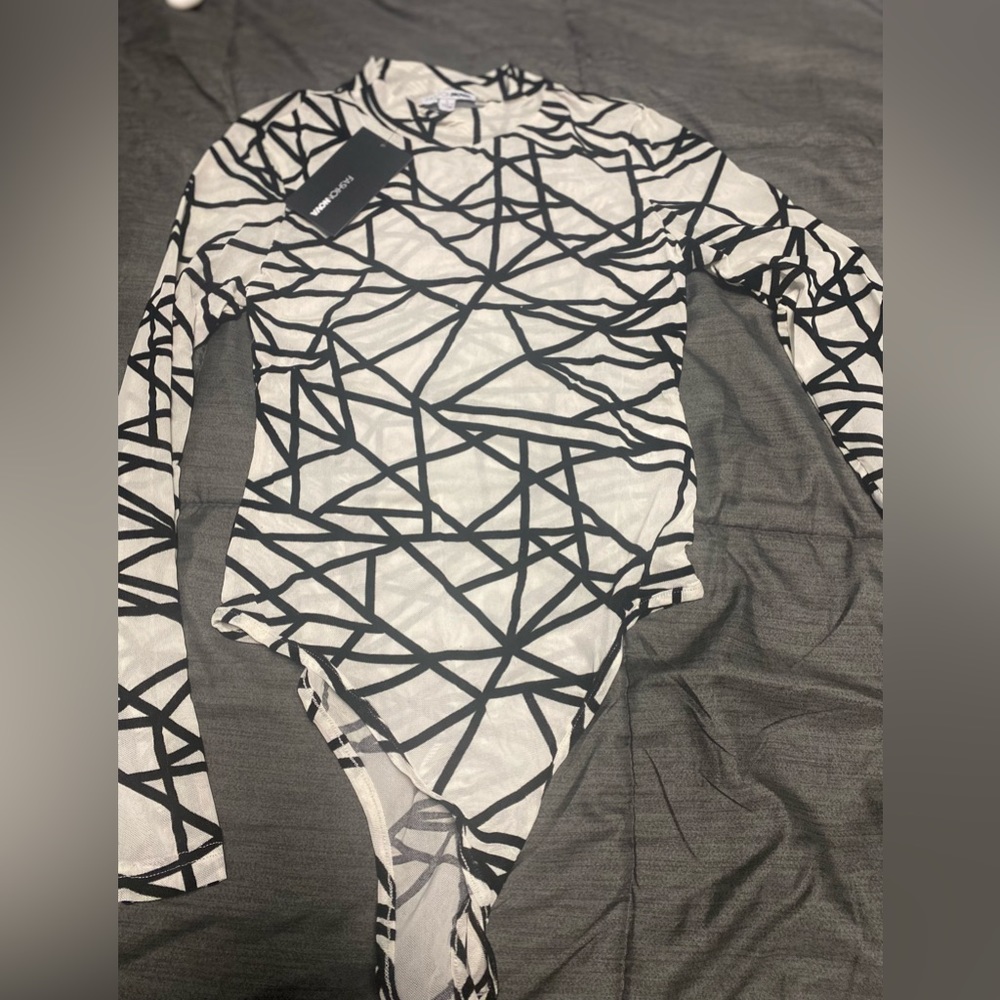 Long sleeve sheer bodysuit
